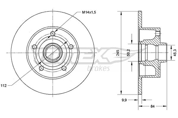Brzdový kotúč TOMEX Brakes